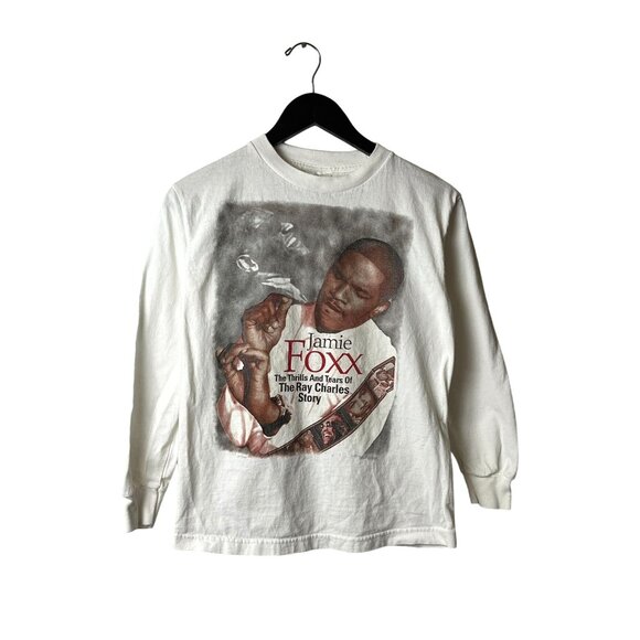 Jamie Foxx Ray Charles Movie Tee T Shirt Vintage Y2K Adult White Extra Small XS - Picture 2 of 15